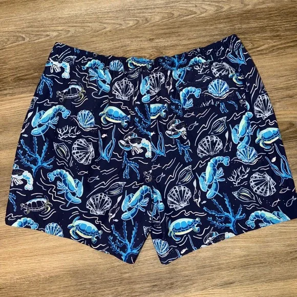 Vineyard Vines Chappy Swim Trunks Blue Marine Pattern Men's 3XB - Picture 5 of 6
